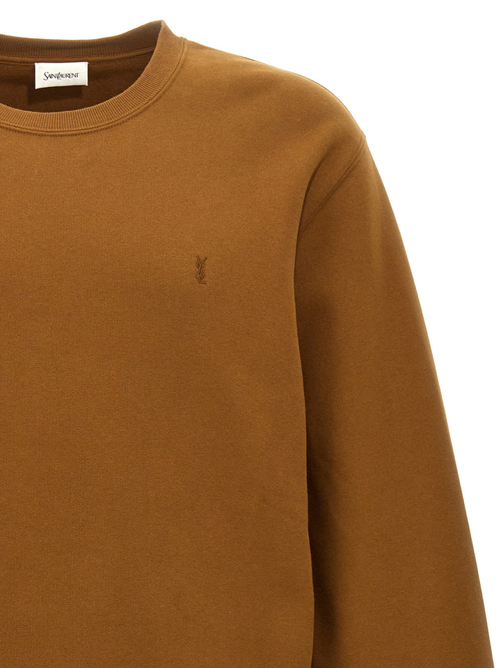 Logo Embroidery Sweatshirt Brown