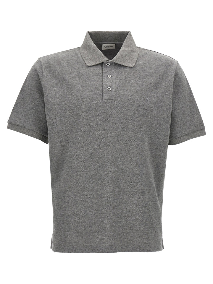 Logo Embroidery  Shirt Polo Gray