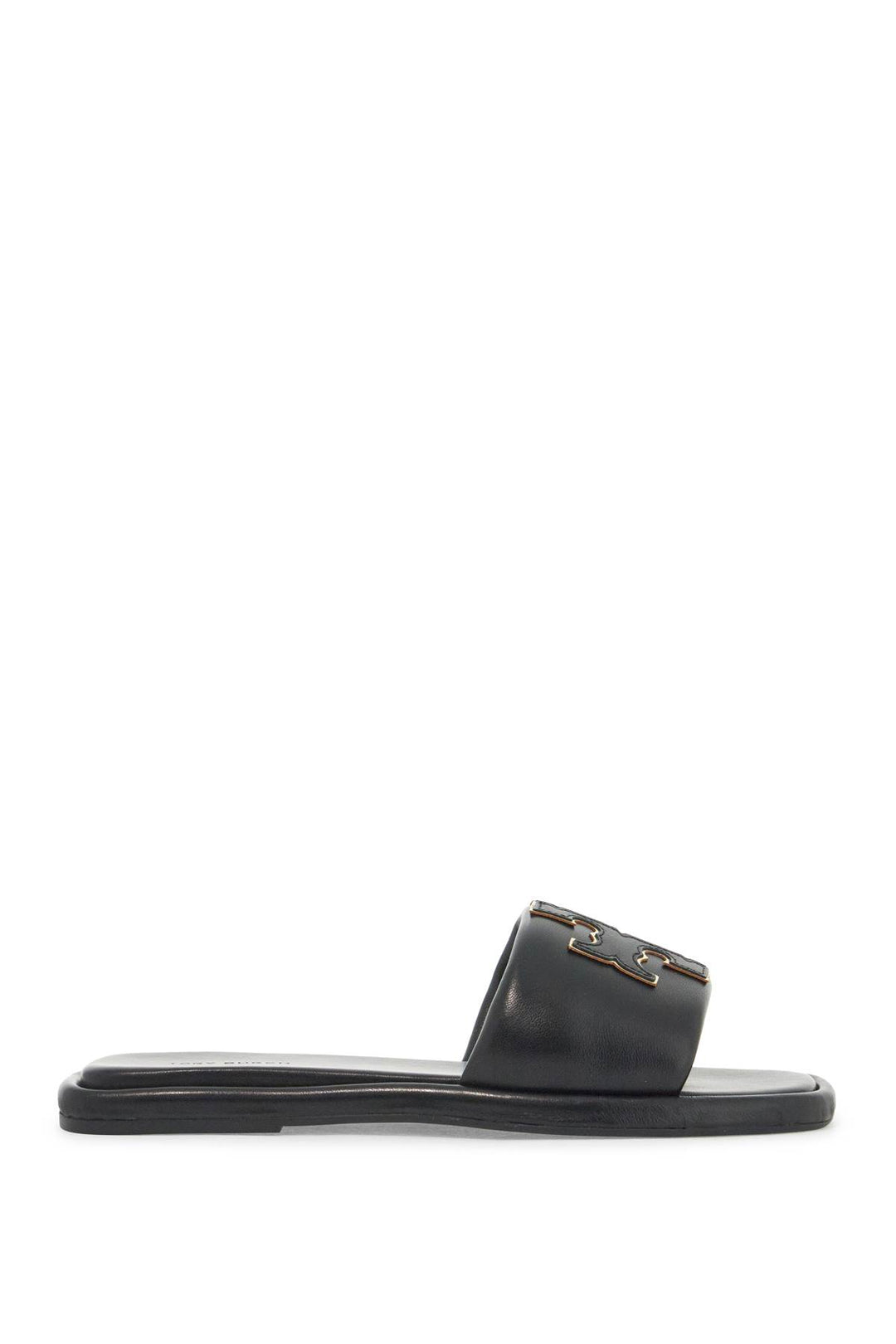 Double T Leather Slides