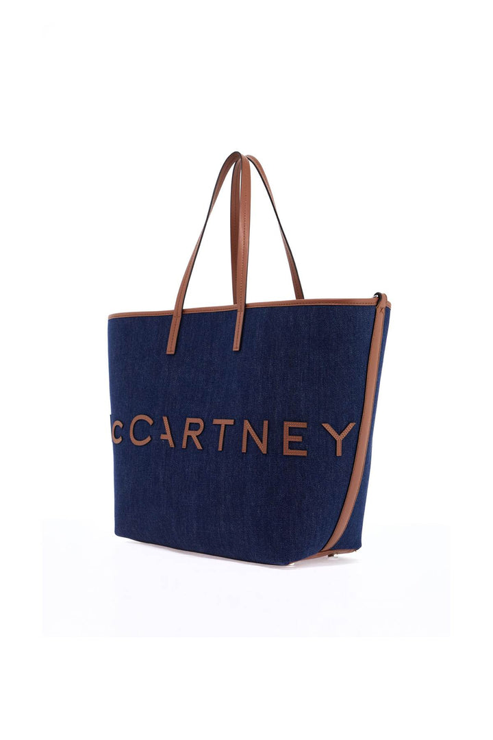 Borsa Tote In Denim Con Logo