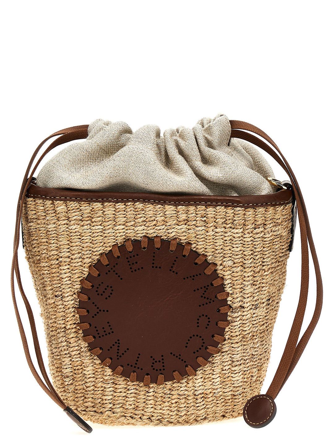 Eco Abaca Basket Crossbody Bags Brown