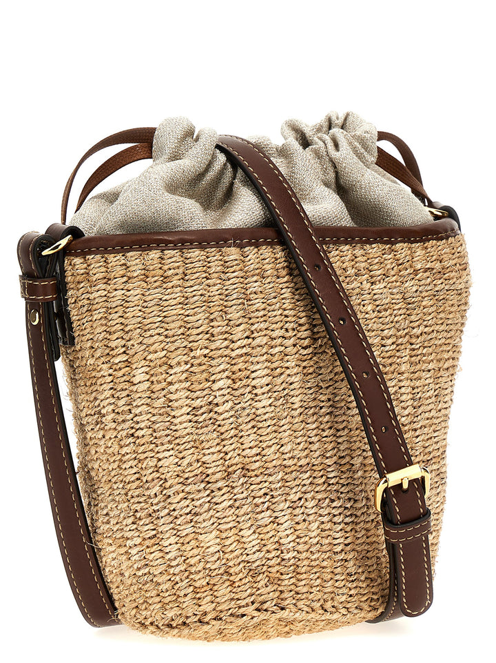 Eco Abaca Basket Crossbody Bags Brown