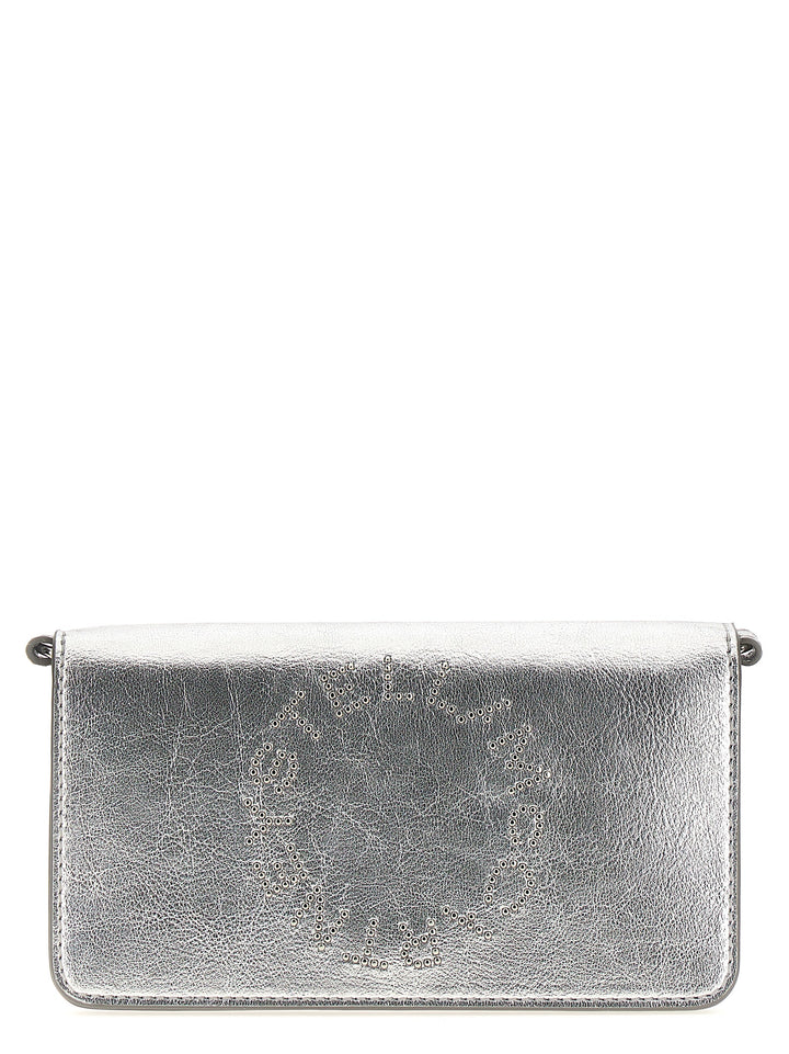 Logo Shoulder Strap Crossbody Bags Silver