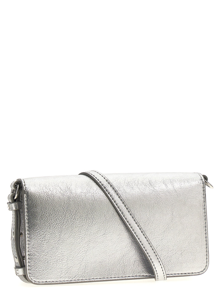 Logo Shoulder Strap Crossbody Bags Silver