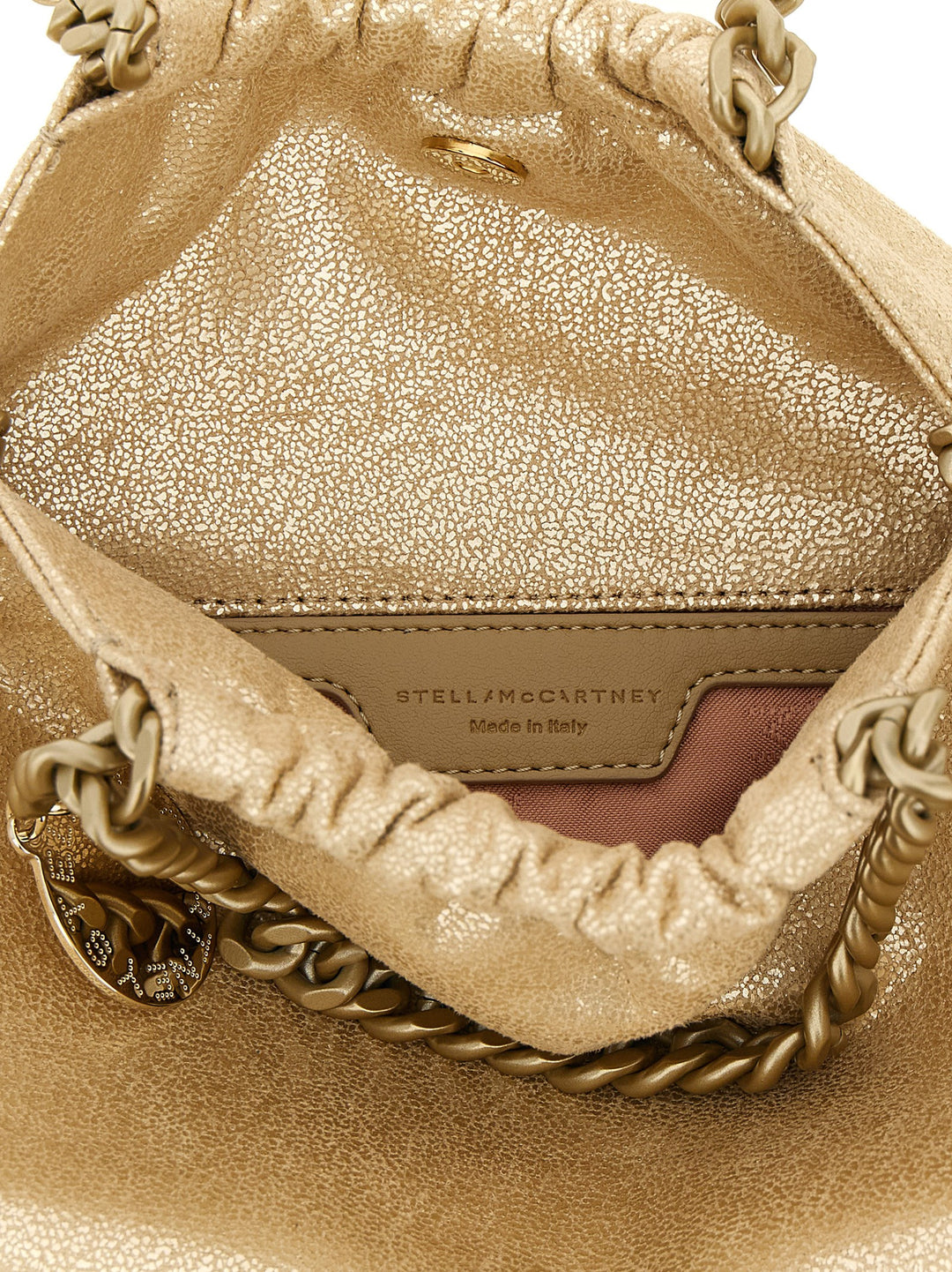 Stella Mccartney Falabella Mini Drawstring Crossbody Bags - Gold | b3ad5c45bf966b4c59e6a22b1ac5b5e83af1f2b6