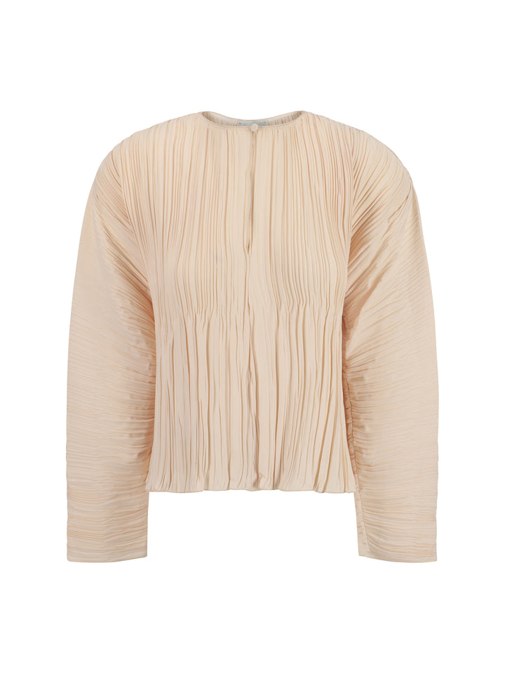 PLISS' POLY CREPE LONG SLEEVES SHIRT