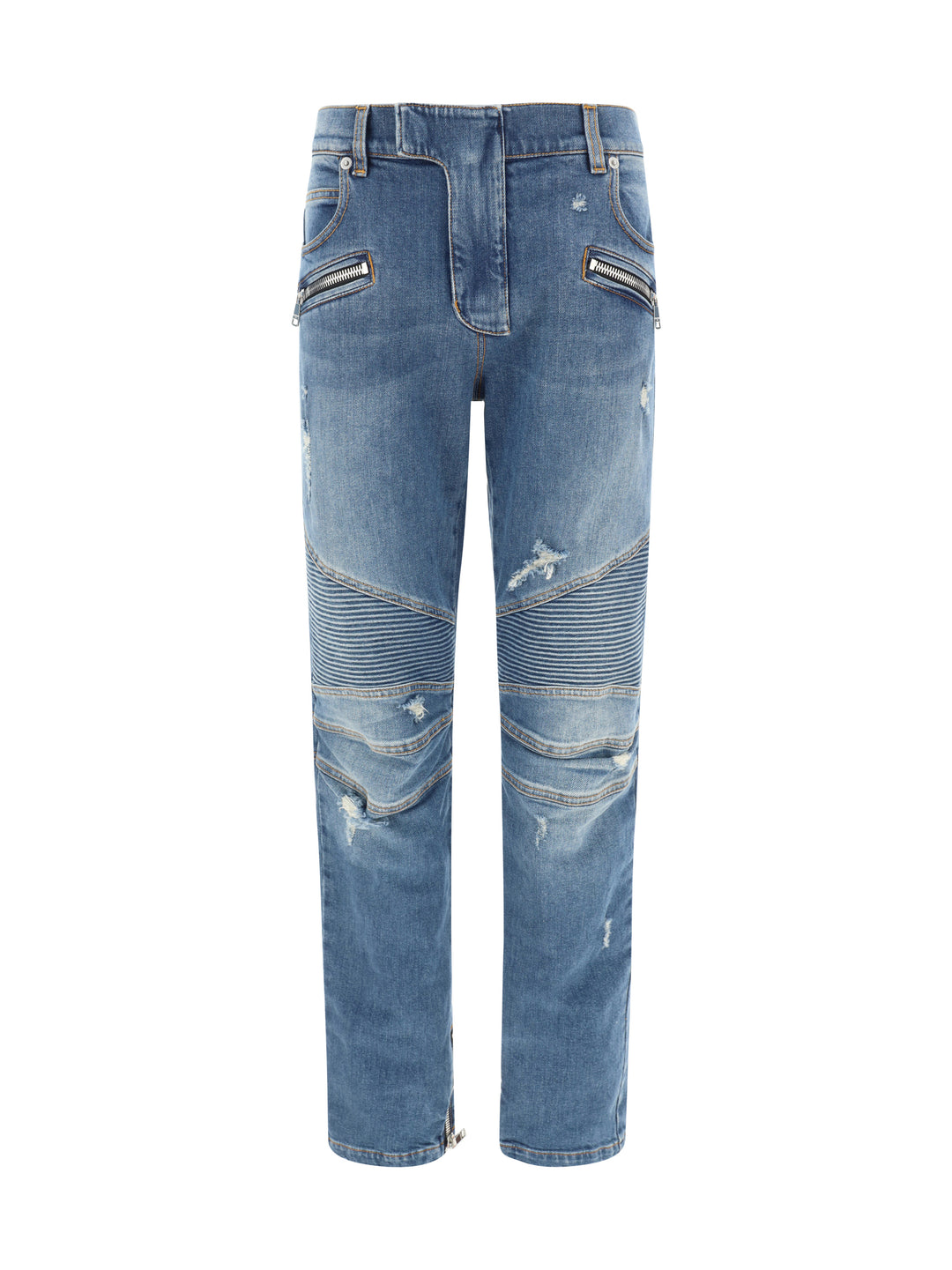 BIKER DENIM PANTS - VINTAGE BLUE WASH