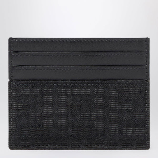 Ff Zucca Jacquard And Black Leather Card Holder