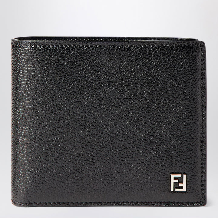 Fendi Ff Bi-Fold Wallet In Black Garnet Leather