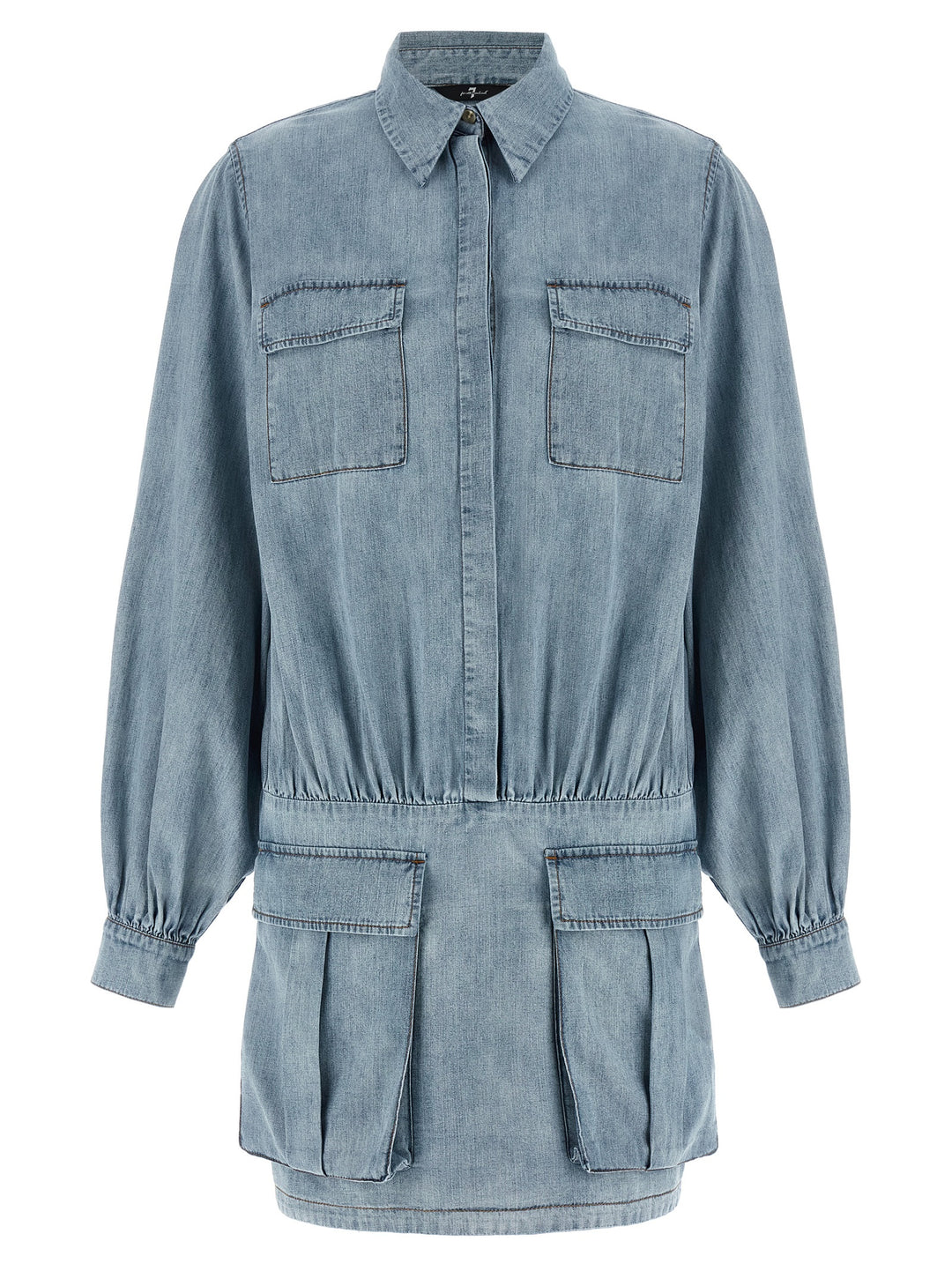 7 For All Mankind Utility Dresses - Light Blue | cdcbb1fa73cc3ce79eb5cac46b112f2d38f8fcdf
