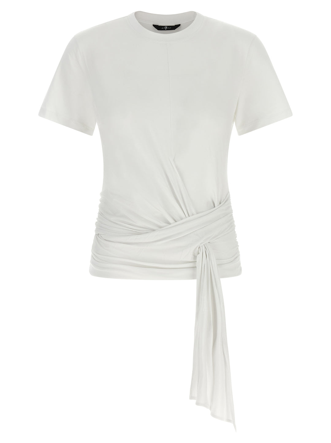 7 For All Mankind Draped Detail T-shirt - White | 93c6bbc96d43b6dfbe309311b9d885d93bc9ba11