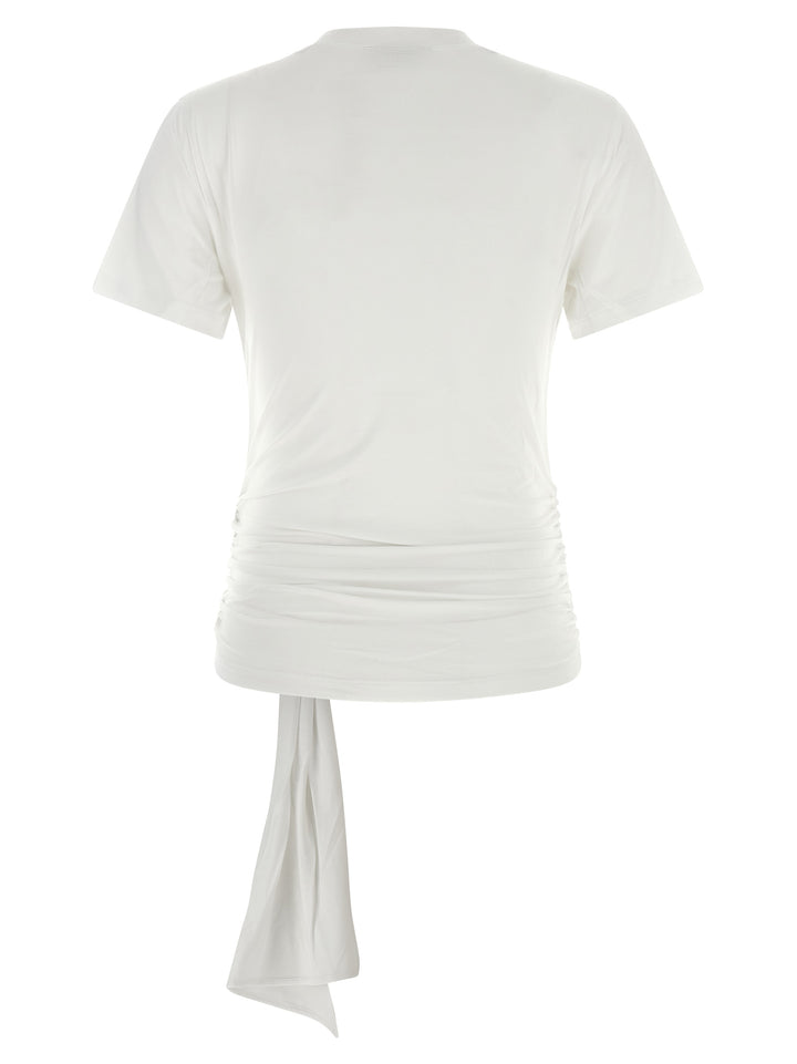 7 For All Mankind Draped Detail T-shirt - White | 5cd7b6e59b3191d66a4fd18357f1c535189ebb88