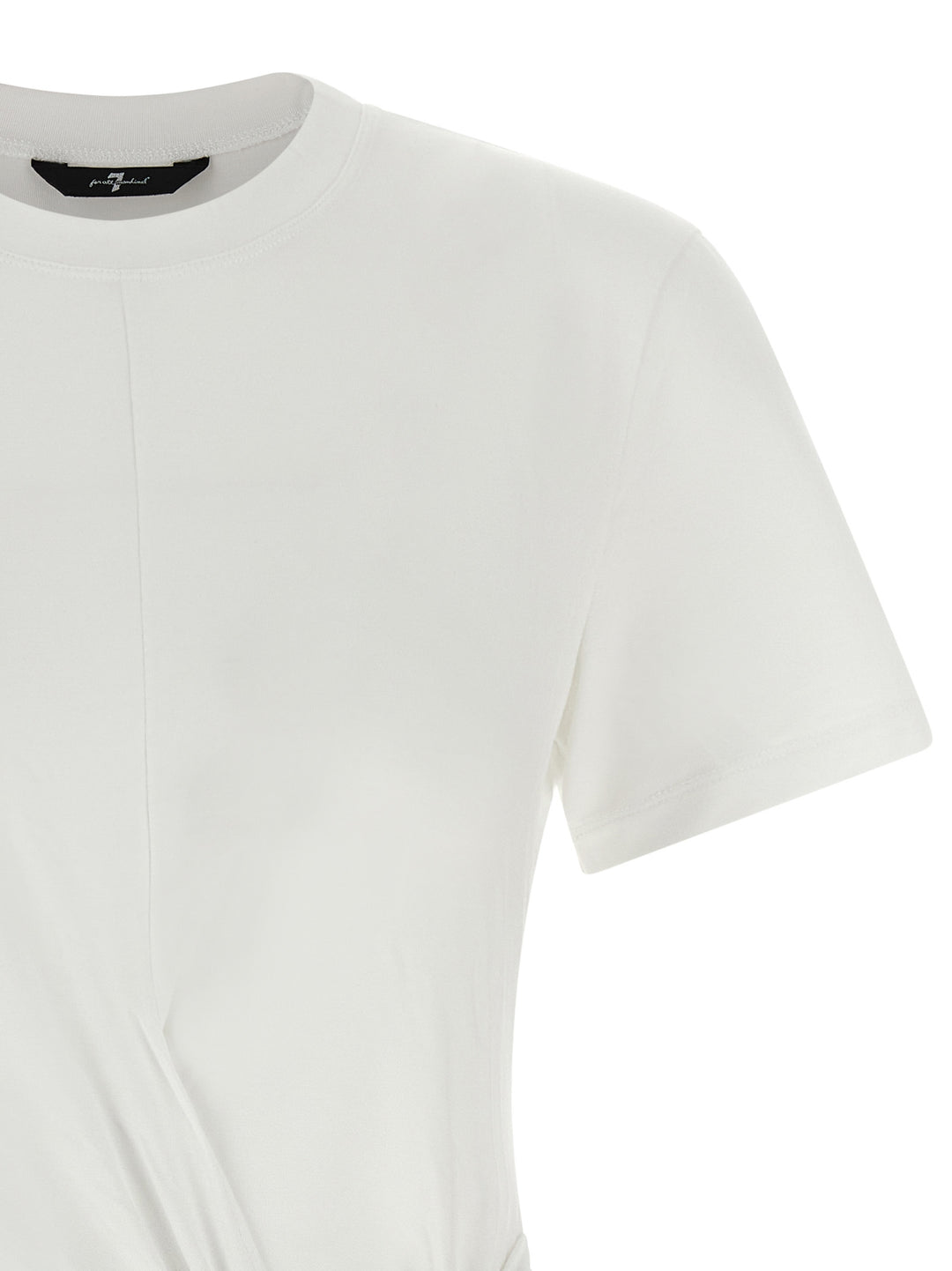 7 For All Mankind Draped Detail T-shirt - White | b8a8d640d391a624d7f3fb0132221ffcd681f9ac