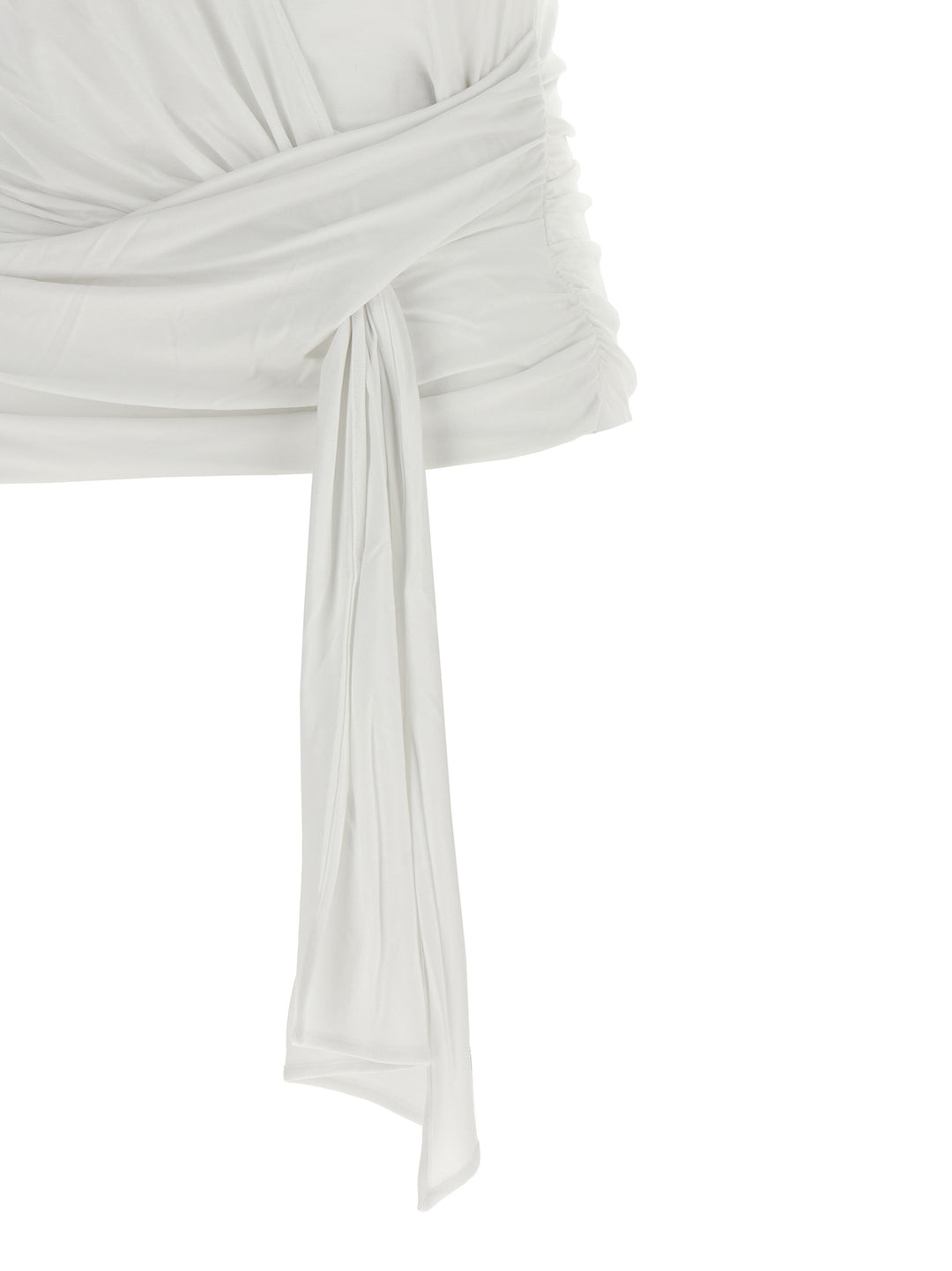 7 For All Mankind Draped Detail T-shirt - White | ec6f1ddca3e4ff9b86964b56c57e6d95bd54b48c