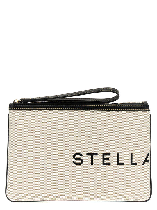 Logo Bag Clutch Beige