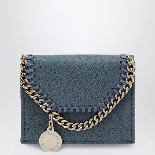 Light Blue Falabella Trifold Wallet With Chain