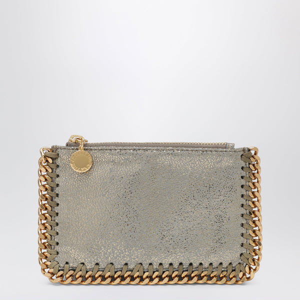 Falabella Card Holder In Metallic Pyrite