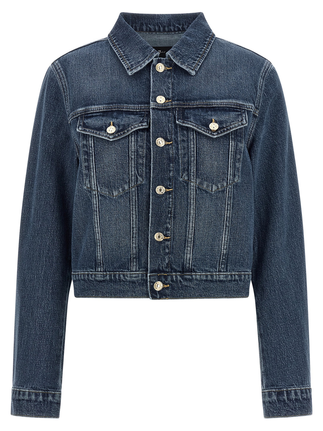 7 For All Mankind Darted Shrunken Puffer Jackets - Blue | 8205d3ae6c9eb720dbff9ce14f54662ab4a88a91