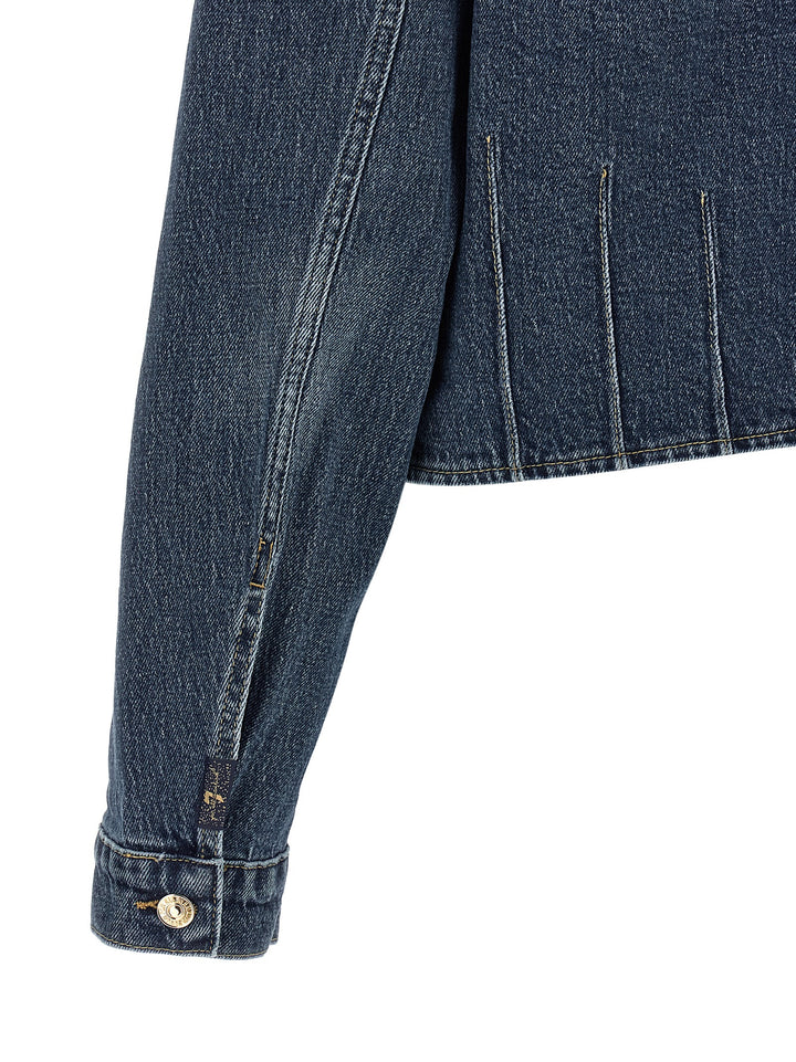 7 For All Mankind Darted Shrunken Puffer Jackets - Blue | d7a29f175138c6fb67446ccf49e701f22c1d6052