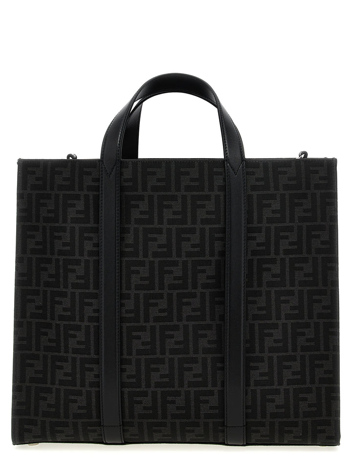 Ff Jacquard Shopper Tote Bag Black