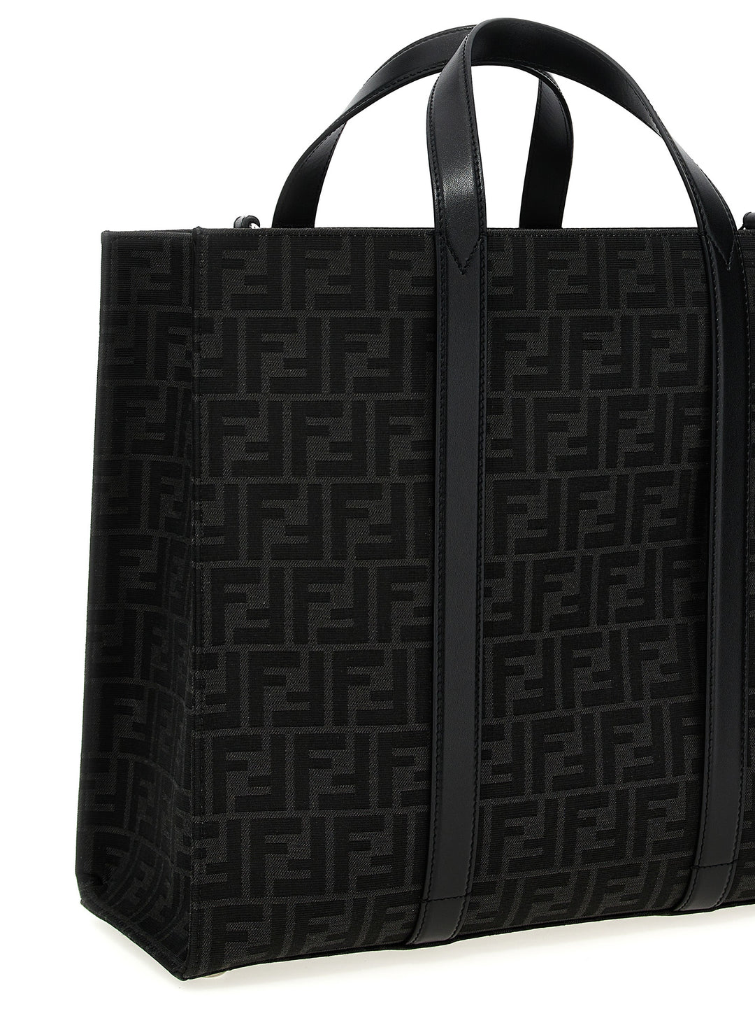 Ff Jacquard Shopper Tote Bag Black