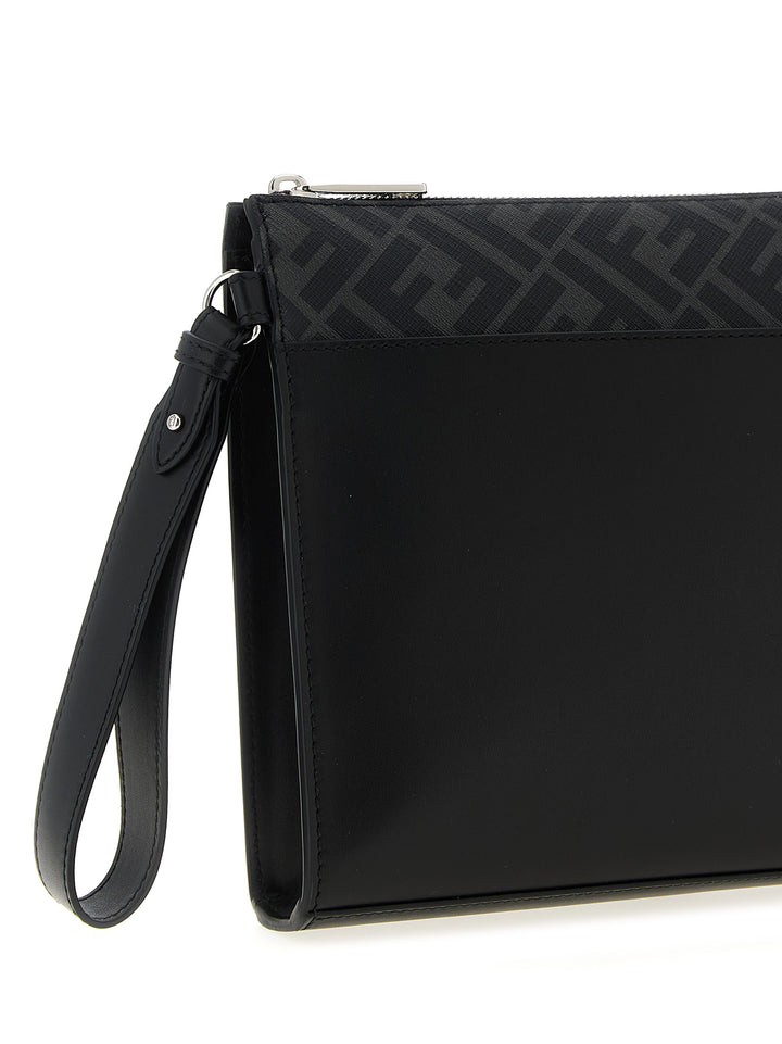 Fendi Squared Ff Clutch - Black | f02e2155688b7032002c592d25eaca193253d441