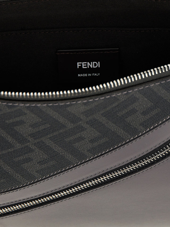 Fendi Diagonal Clutch Gray