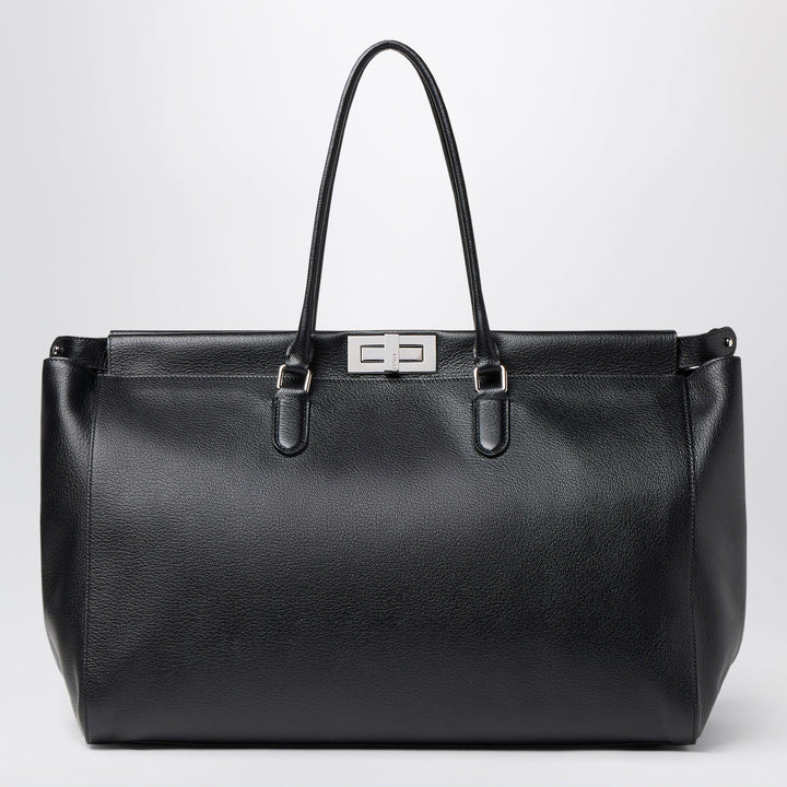 Fendi Peekaboo Tote Large Bag In Black Calfskin