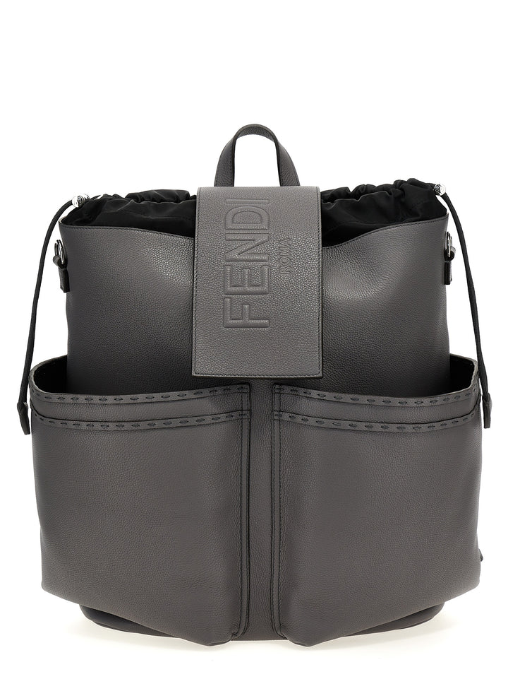 Strike Large Fendi Roma Backpacks Gray