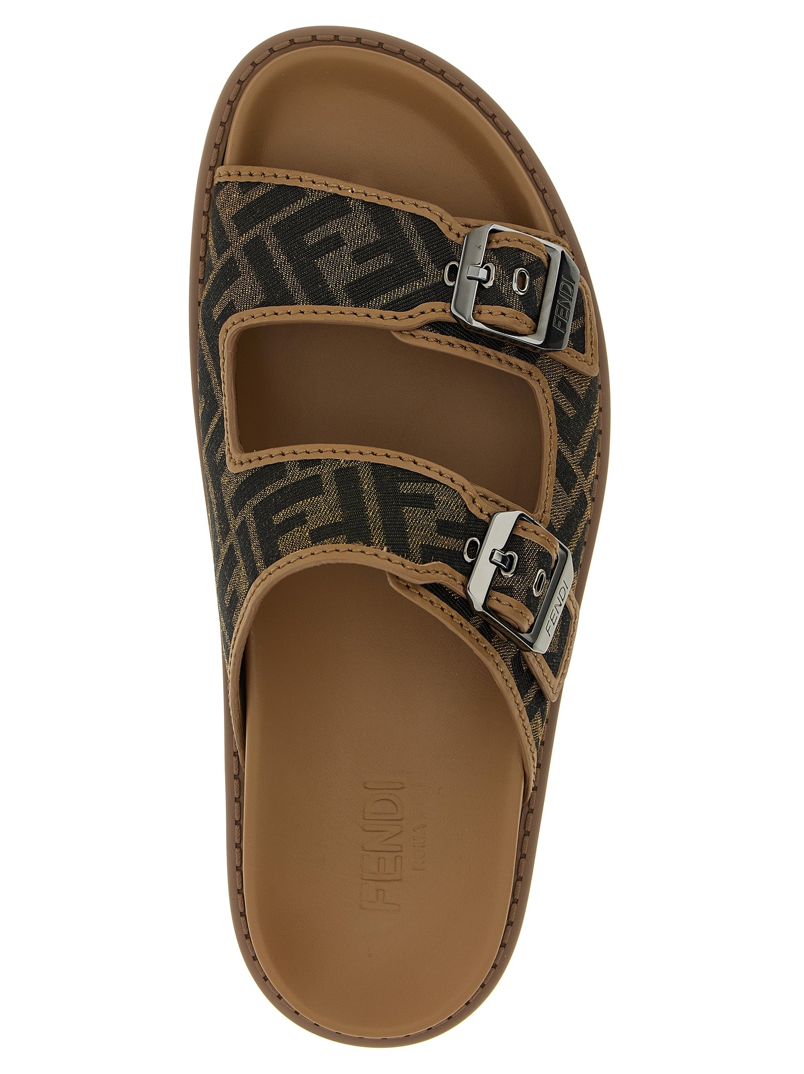 Fendi Fendi Feel Sandals Brown | Wanan Luxury