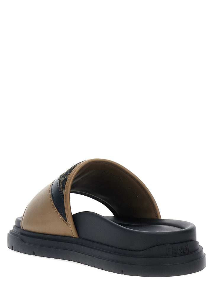 Fendi Diagonal Sandals Black