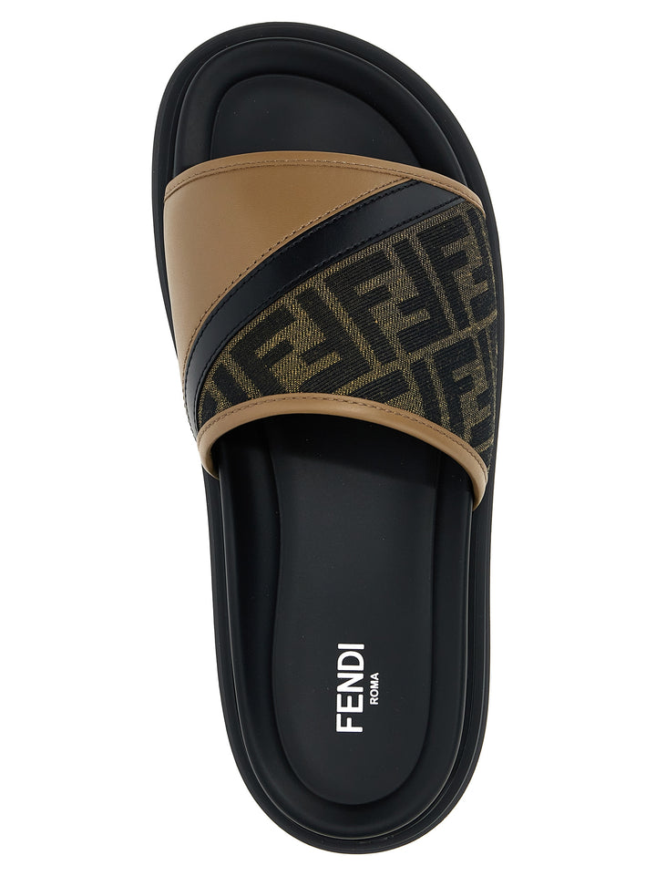 Fendi Diagonal Sandals Black