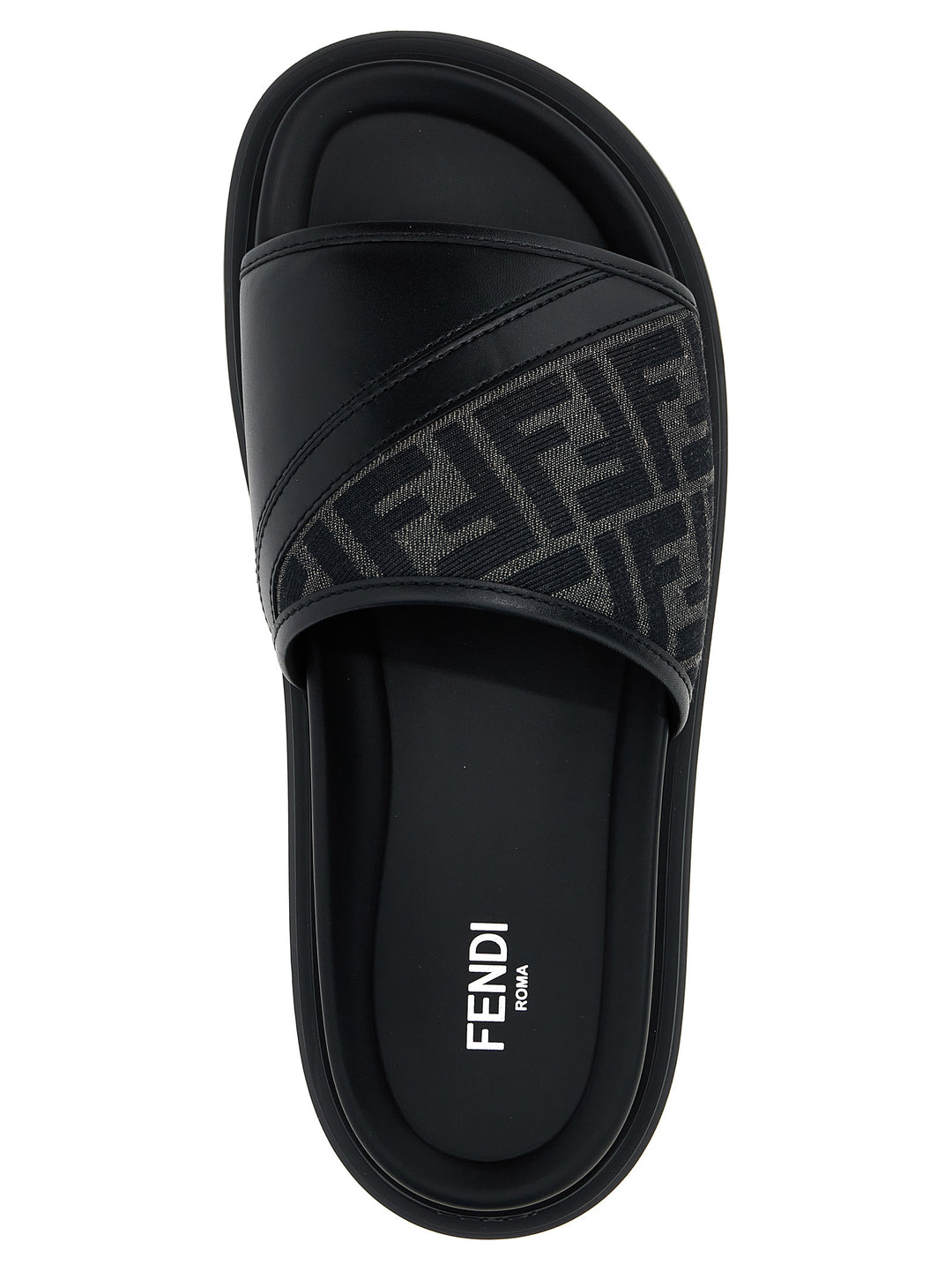 Fendi Diagonal Sandals Black