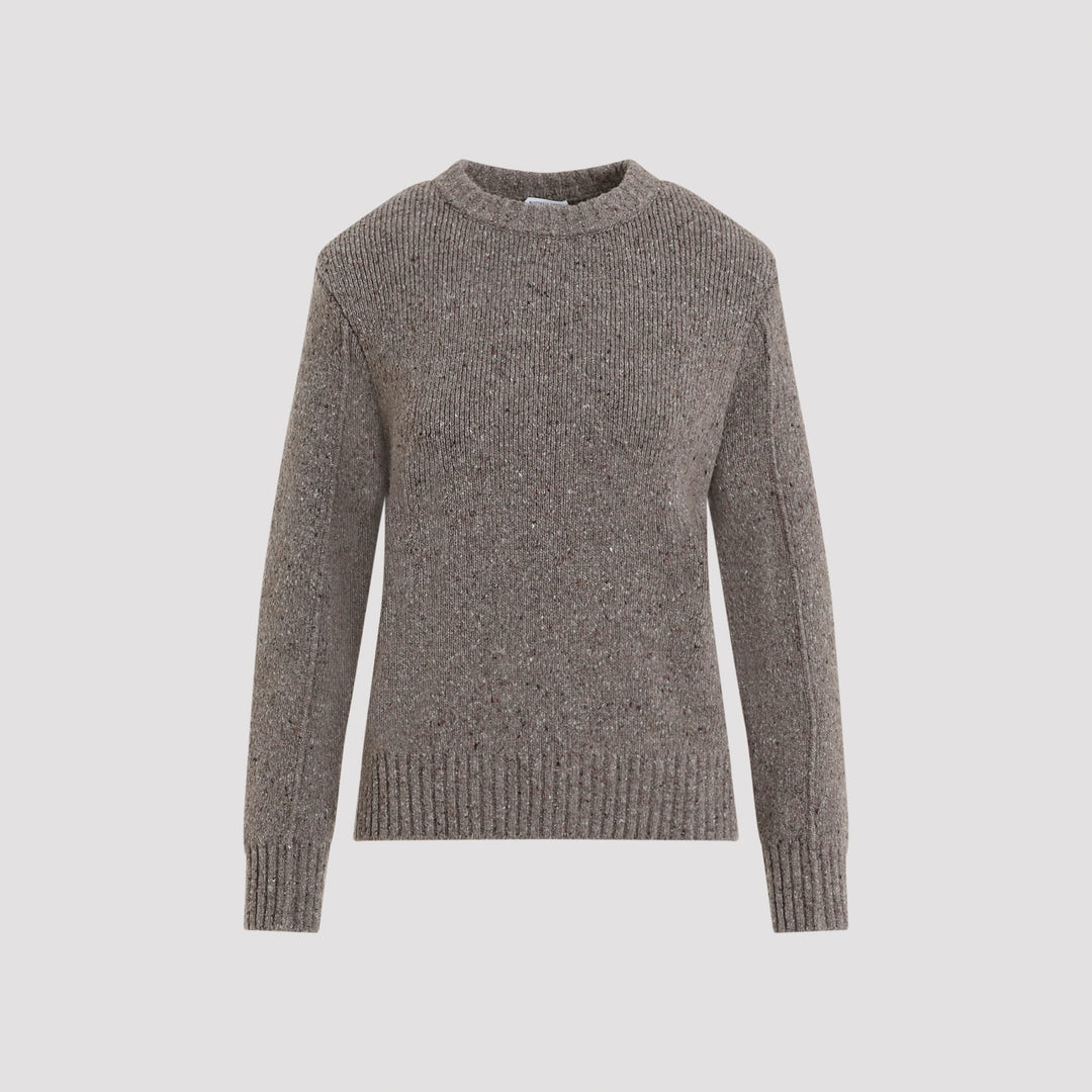 Medium Weight Wool Tailored Sweater Knitwear Beige
