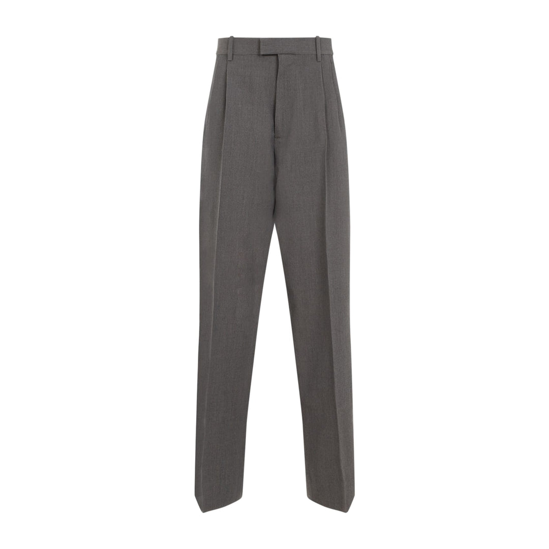 Stretch Wool Tricotine Trousers Grey