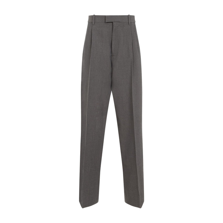 Stretch Wool Tricotine Trousers Grey