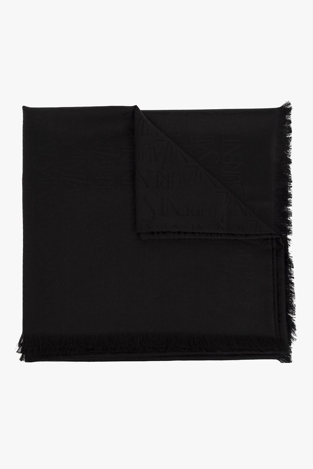 Monogram Ysl Jacquard Scarf Scarves And Foulards Black