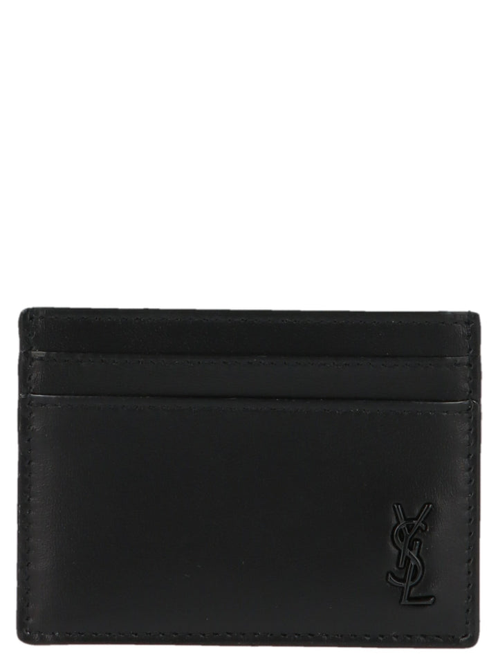 Logo Leather Cardholder Wallets, Card Holders Black