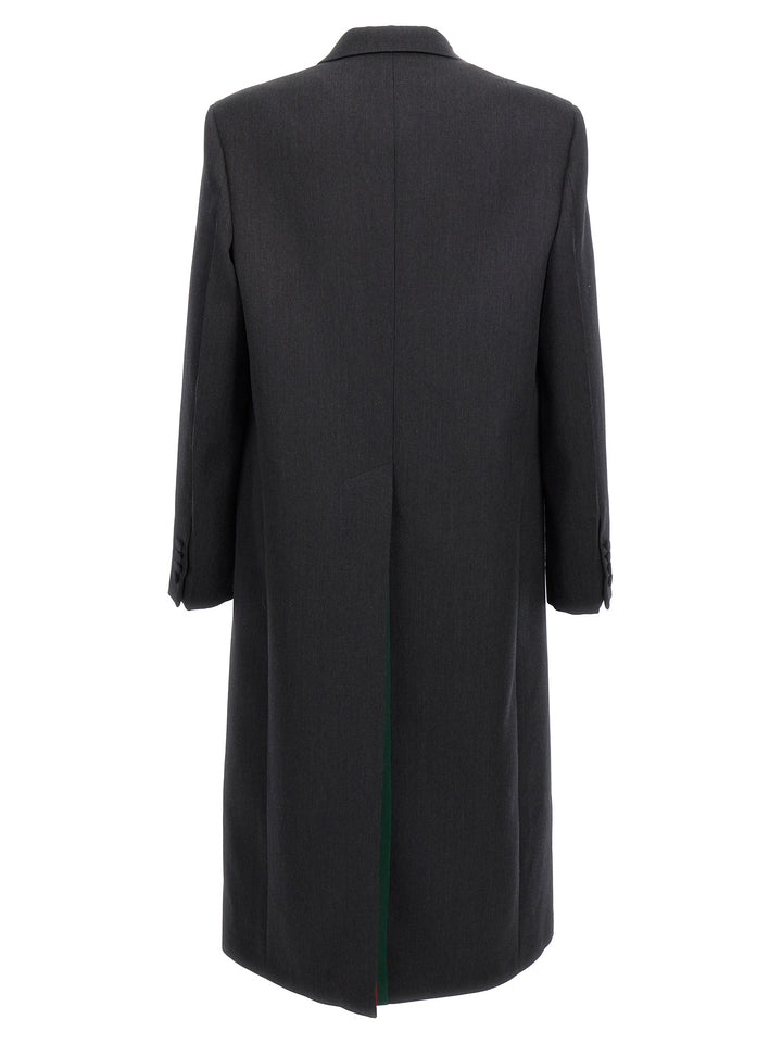 Gucci Double-Breasted Coat Coats and Trench Coats - Gray | daa927850a397cf1723892b4e36394cdca8e9353