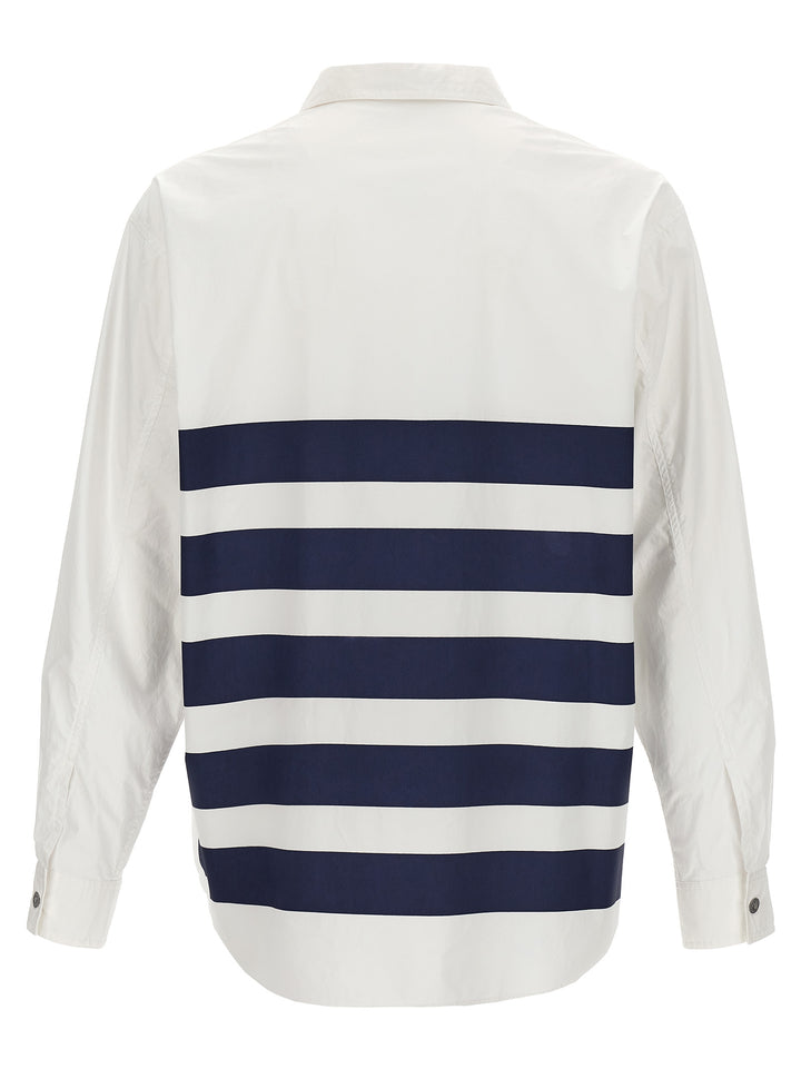 Logo Print Overshirt Shirt, Blouse White