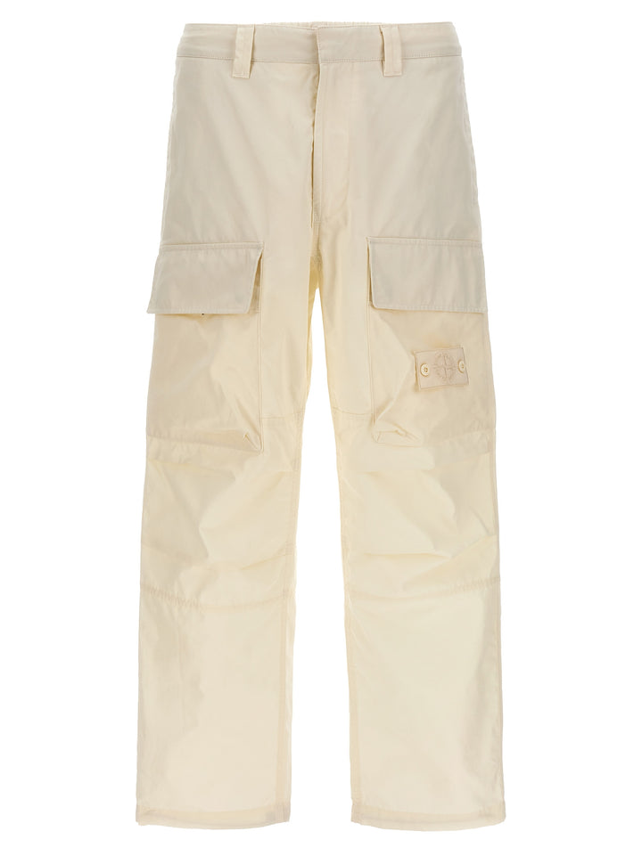 Logo Badge Cargo Pants White