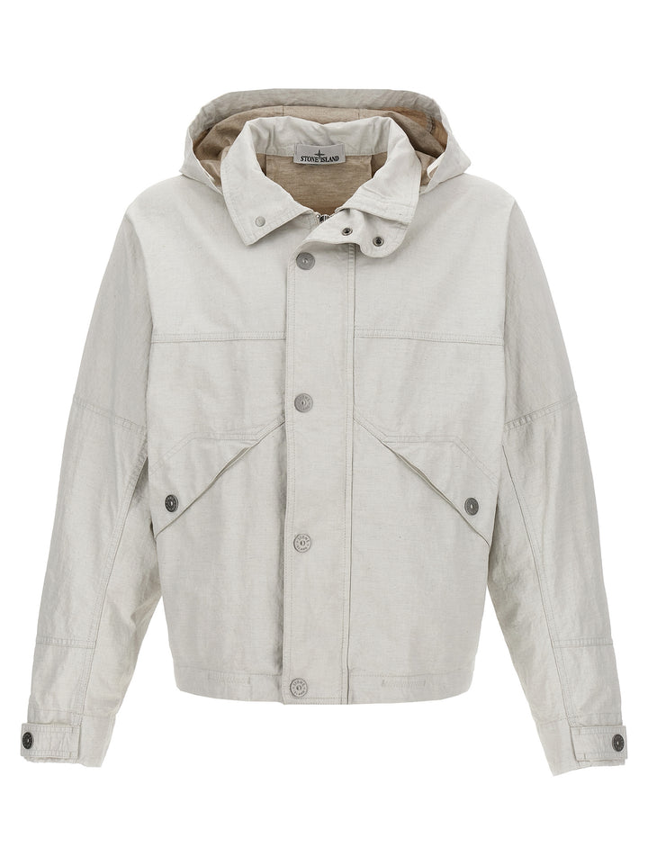 Raw Plated Linen S.I. Marina Casual Jackets, Parka White