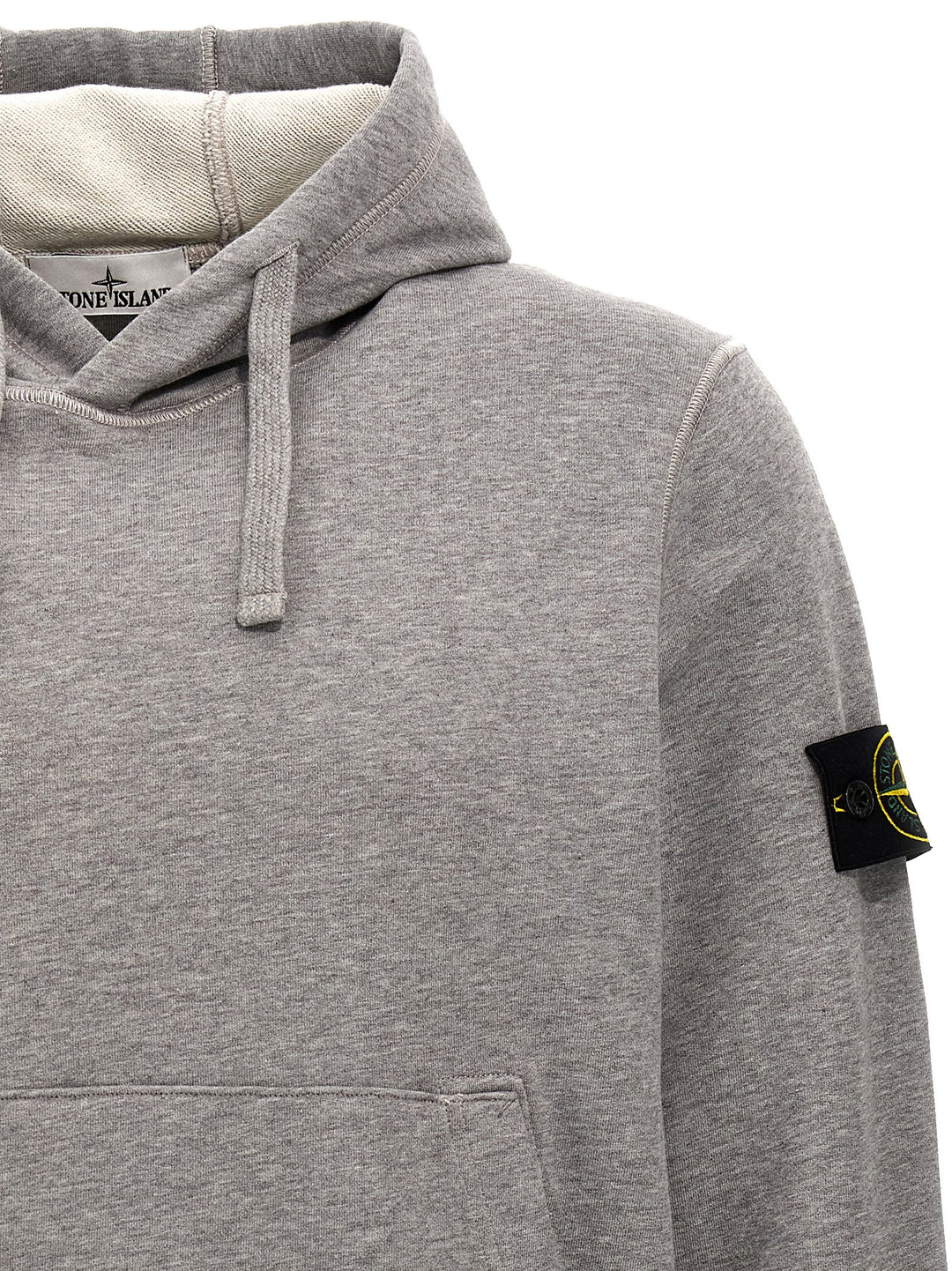 Logo Badge Hoodie Sweatshirt Gray