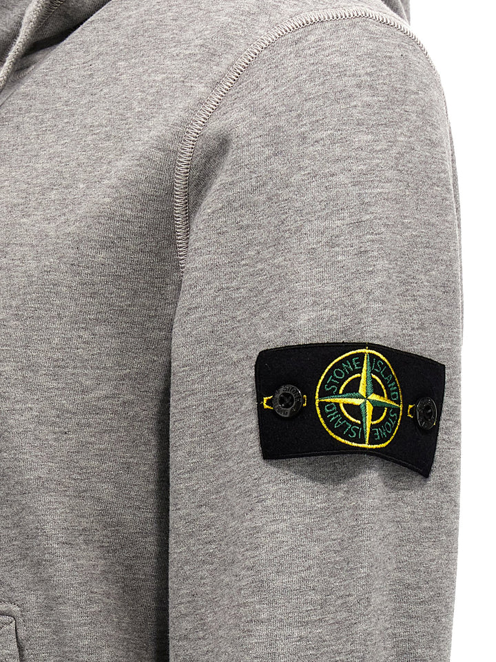 Logo Badge Hoodie Sweatshirt Gray