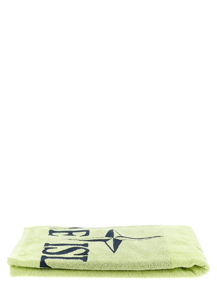 Towel With Logo Embroidery Beach Yellow