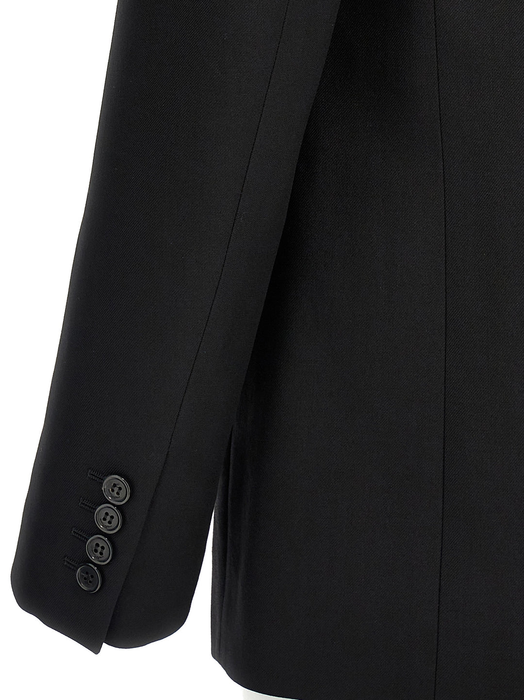 Double-Breasted Wool Blazer Black