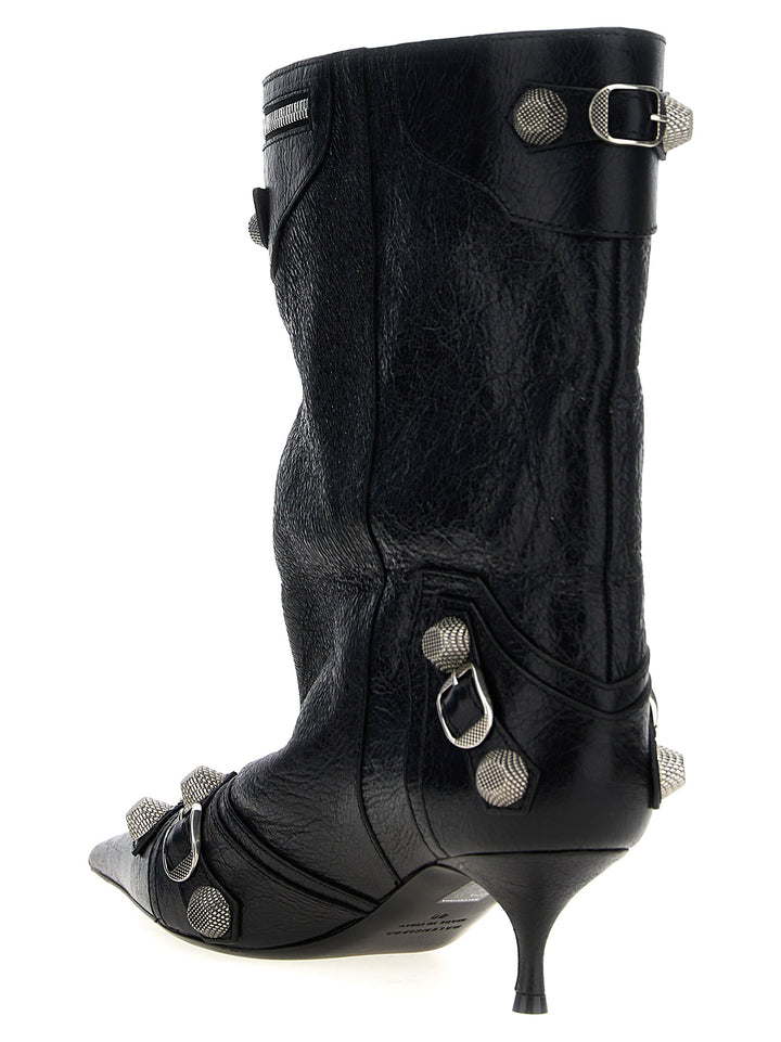 Cagole Wide Boots, Ankle Boots Black