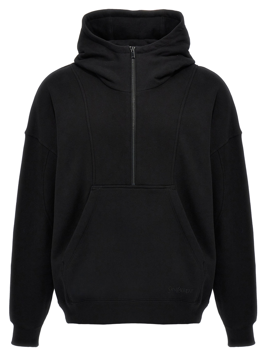 Half Zip Hoodie Sweatshirt Black