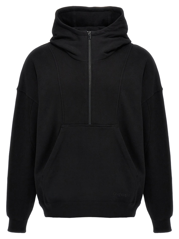 Half Zip Hoodie Sweatshirt Black