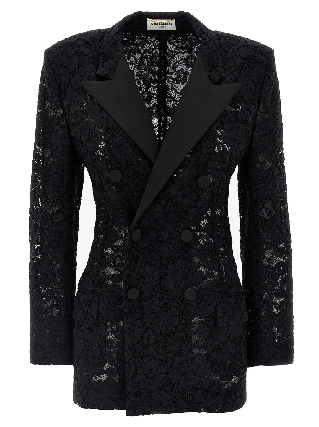 Guipure Lace Tuxedo Blazer Blazer And Suits Black